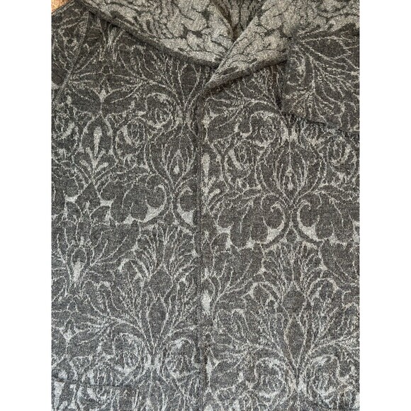 Peruvian Connection Alpaca Wool Jacquard Cardigan Coat Sweater – Gray Floral – L - Picture 13 of 15